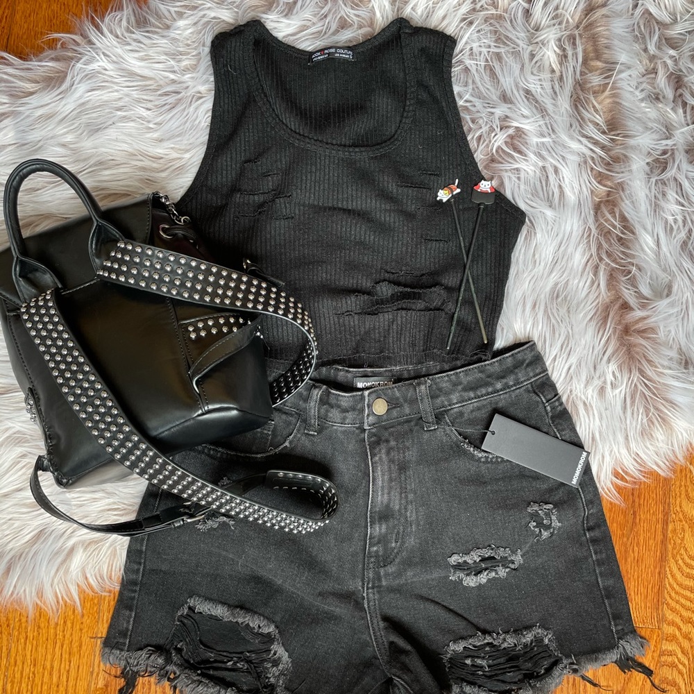 Black Jean Shorts